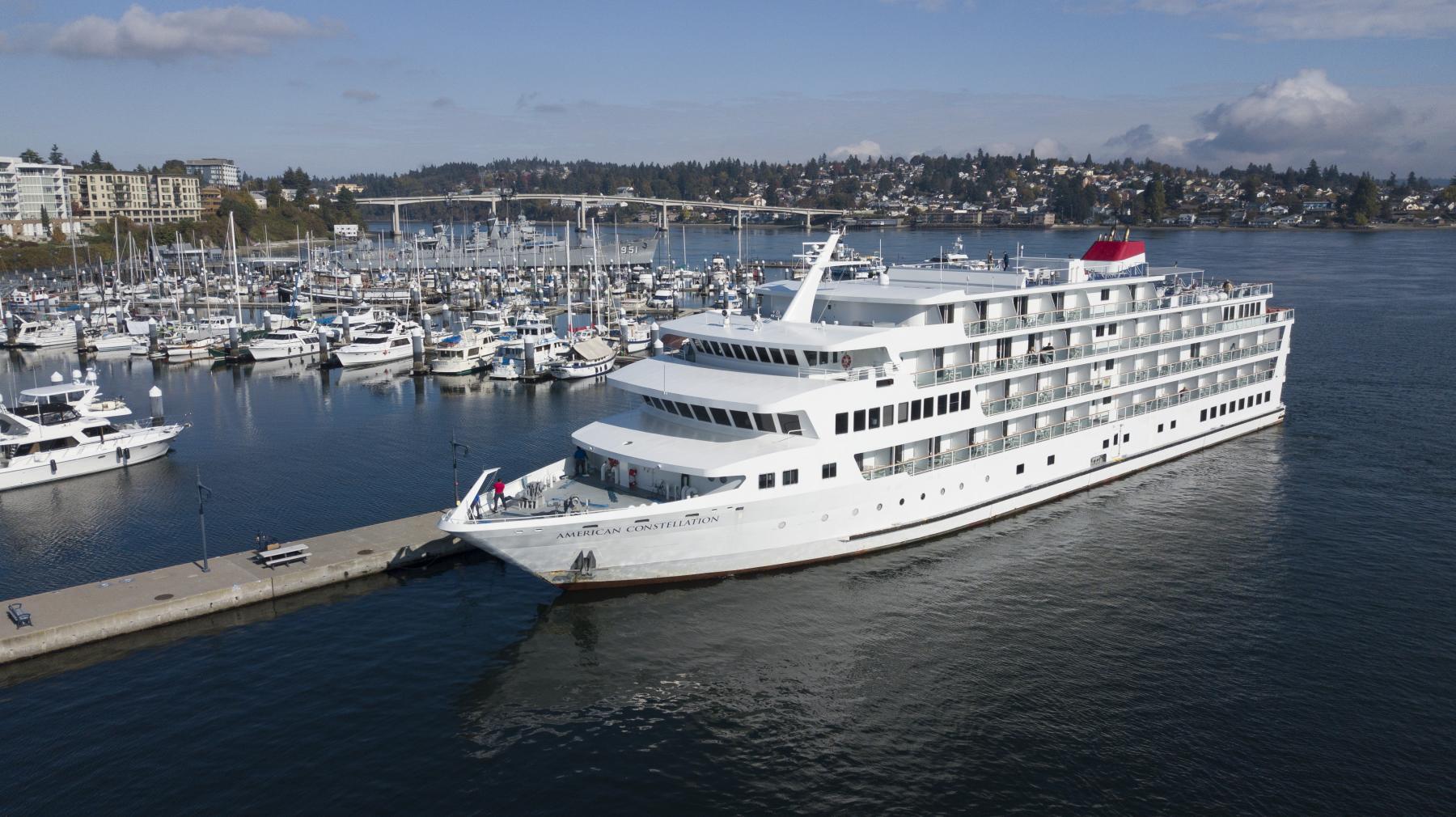 Side view of American Constellation Cruise Ship